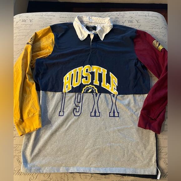 Rue 21 Colorblock Hustle Graphic Rugby Men's XXL Shirt - Picture 1 of 5